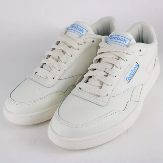 Women's Reebok Classic Leather Low Top Sneakers Lace Up Shoes White/Blue