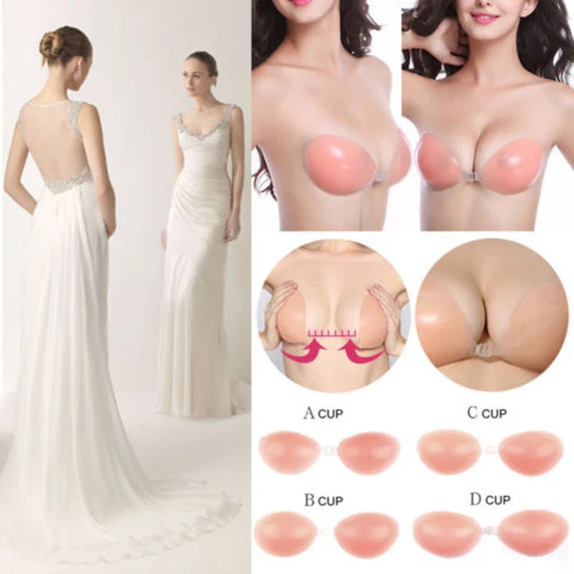 US Silicone Self Adhesive Gel Stick Push-Up Strapless Backless Invisible Bra di