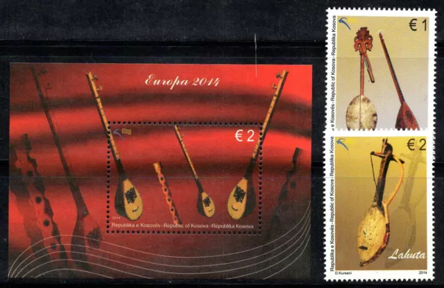 Kosovo 2014 Mi. Bl. 29, 282-283 Bloc Feuillet 100% Neuf ** Europe, Instruments d