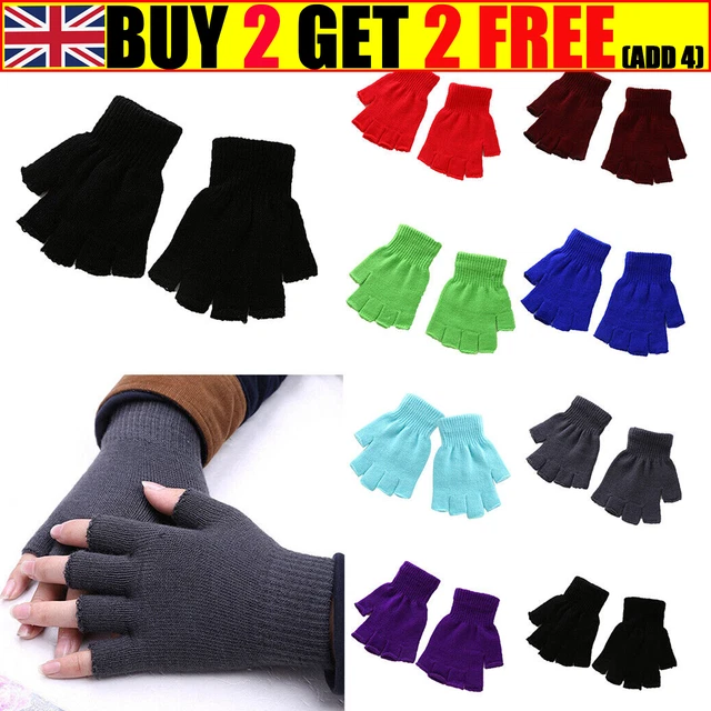 Guanti senza dita invernali uomo donna termici unisex mezzo dito magico taglia unica
