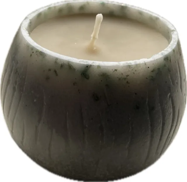 Resin Designed Candle - Caramel Scented - Marble Effect White