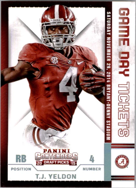 2015 Panini Contenders Draft Picks Game Day Tickets #44 T.J. Yeldon