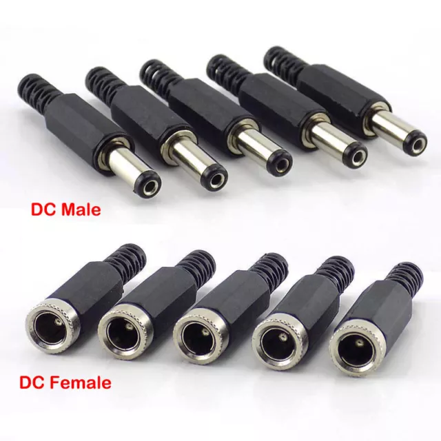 10x DC Steckverbinder Hohlbuchse HohlStecker Adapter Stecker Kupplung 2,1x 5,5mm