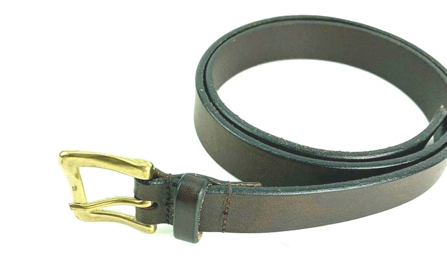 Eddie Bauer Dark Brown Genuine Leather Belt Size Large 1" wide  Made in England