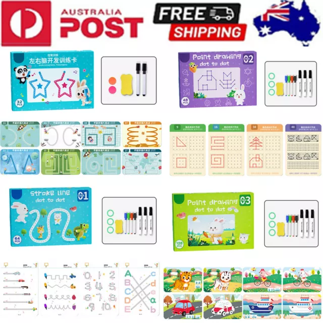 Kids Magical Tracing Workbook Preschool Practice Reusable Calligraphy Copybook