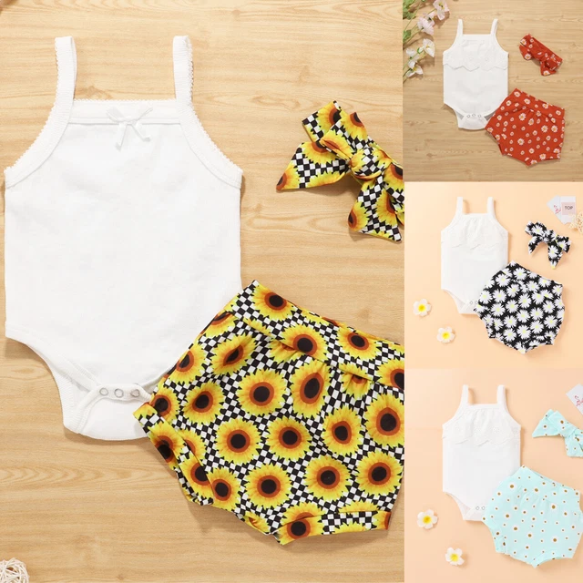Pantaloncini maglietta senza maniche solidi bambini bambine set abiti