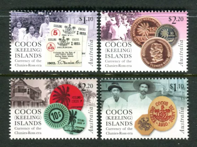 2020 Cocos Island Currency of The Clunies-Ross Era MUH Design Set of 4 Stamps