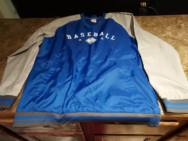 Nike Baseball Blue YOUTH XL Pullover Wind Jacket Blue Grey 18-20