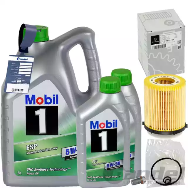 ÖLFILTER+MOBIL1 5W30 ÖL pasend für MERCEDES A B C E KLASSE W176 W246 W205 W213