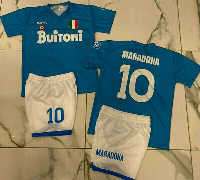 Maglia e pantaloncini fan di Maradona Buitoni calcio scudetto + portachiavi