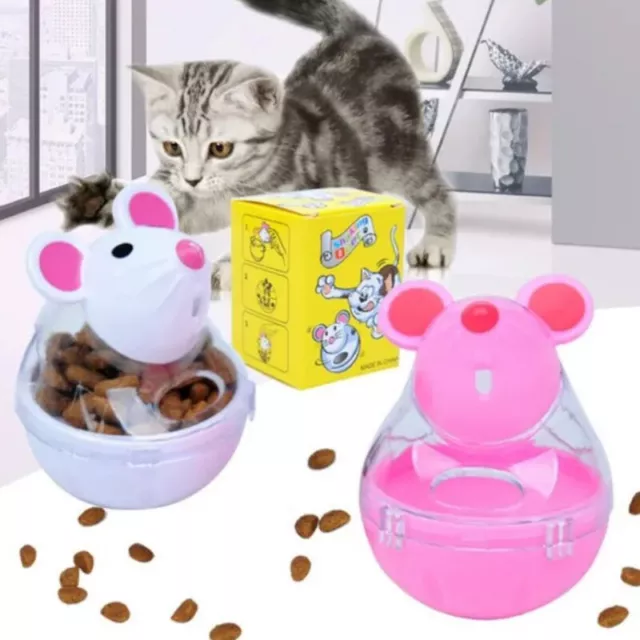 Mouse Tumbler Leak Food Feeder Pet Puzzle Cartoon Cats Toy Leakage Pet Supplies_