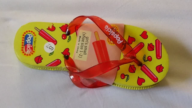 Popsicle Flip Flops Girls Small 1-2 Yellow - New - Very Cute Shoes