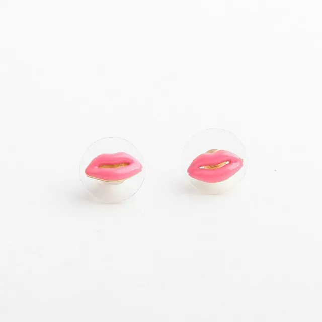 Kate Spade New York Emaille Lippenstift Ohrringe rosa mit KS Staubbeutel Neu 3