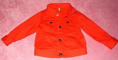 Child Age 2 Years Red Denim Jacket United Colours Of Benetton