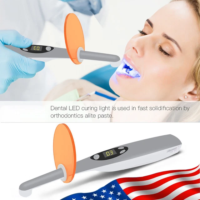 2 Modes Dental Light Cure Lamp Cordless Metal Head LED 3S Dental Curing Light US