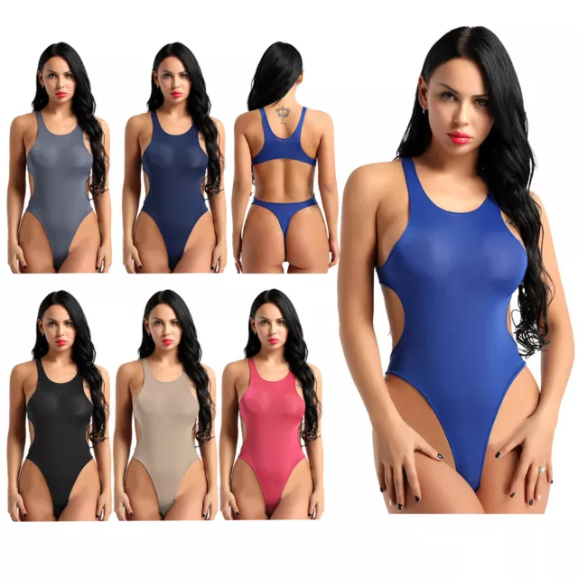 Women One-Piece Swimwear High Cut Thong Monokini Yoga Leotard Bodysuit Swimsuit