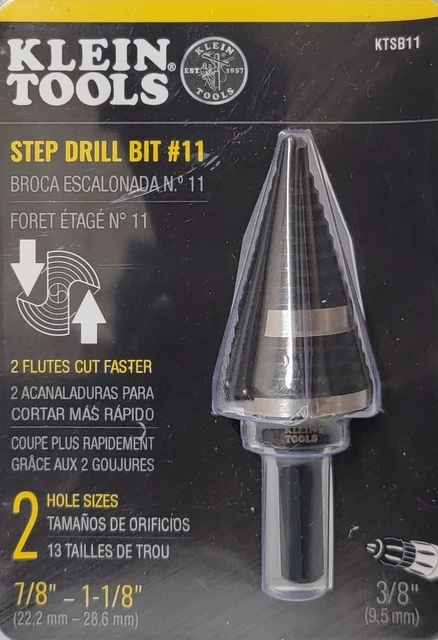 Klein Tools KTSB11 Double Fluted Step Drill Bit - Fast Shipping!! 2