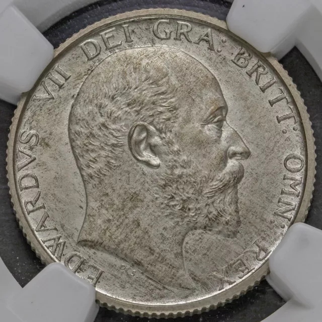 1902 Edward VII Silver Matt Proof Shilling, NGC PF 63 UNC