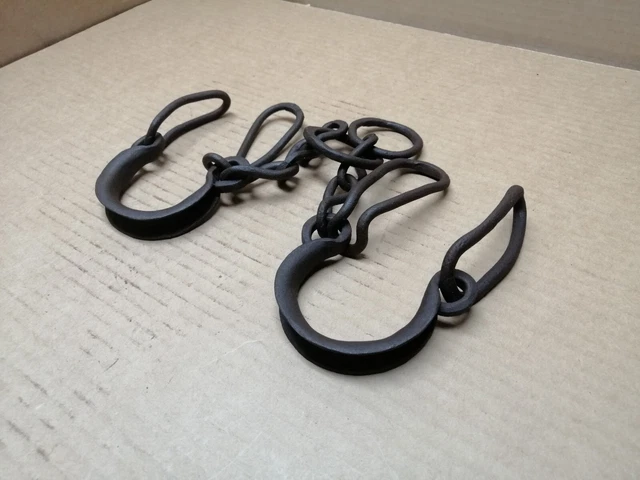 Vintage Antique Hand Forged Shackles Farm Shackles Handmade Wrought Iron.