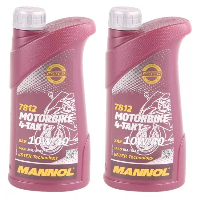 2 Liter 4-Takt 10W-40 Motorbike Öl Ester Technology Motoröl Motorradöl Jaso Ma 2