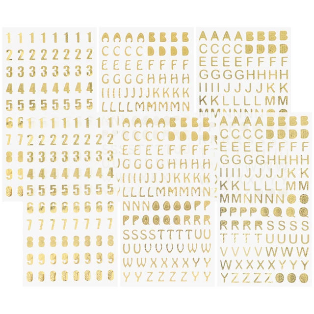 Planche D'autocollants Alphabet Chiffres Calendrier – Stickers Adhésifs Ronds, Neuf