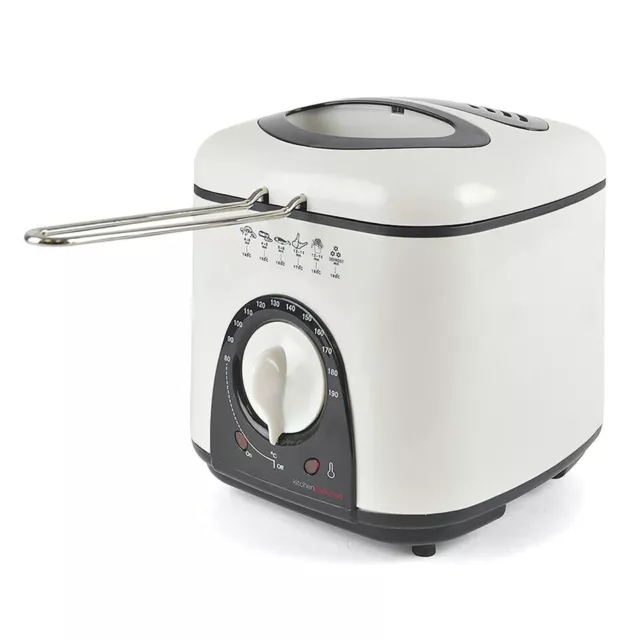 Deep Fat Fryer Compact with Thermostat Small 1L White - KitchenPerfected