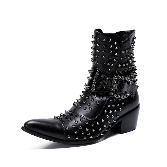 Vintage dan post, bottes de cowboy western en cuir marron