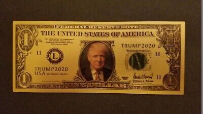 President Trump - Rare $1.00 Gold Note - "In Semi-Rigid & Micro Sleeves"