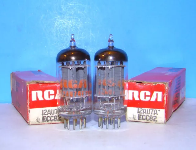 12AU7A ECC82 NOS RCA radio audio vintage vacuum tubes 2 valves tested Mexico