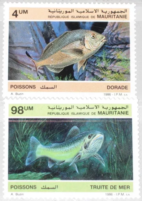 MAURITANIA MAURETANIEN 1986 899-00 614-15 Fish Fische Sea Life Meerestiere MNH