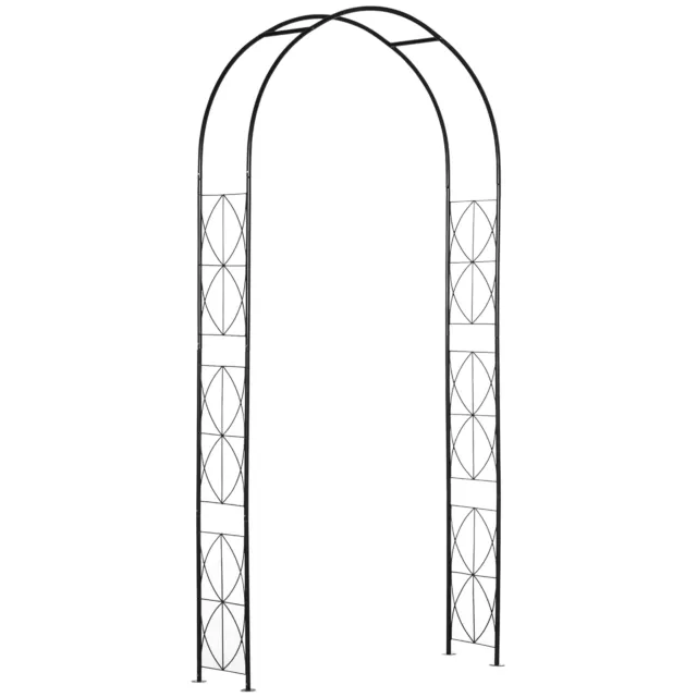 Outsunny Metal Vintage Garden Arch Lawn Arbor Trellis Rose Plant Climbing Rack