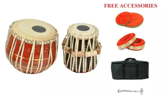 Professional Folk Musical Instrument Brass Tabla High Quality Drums Set With Bag