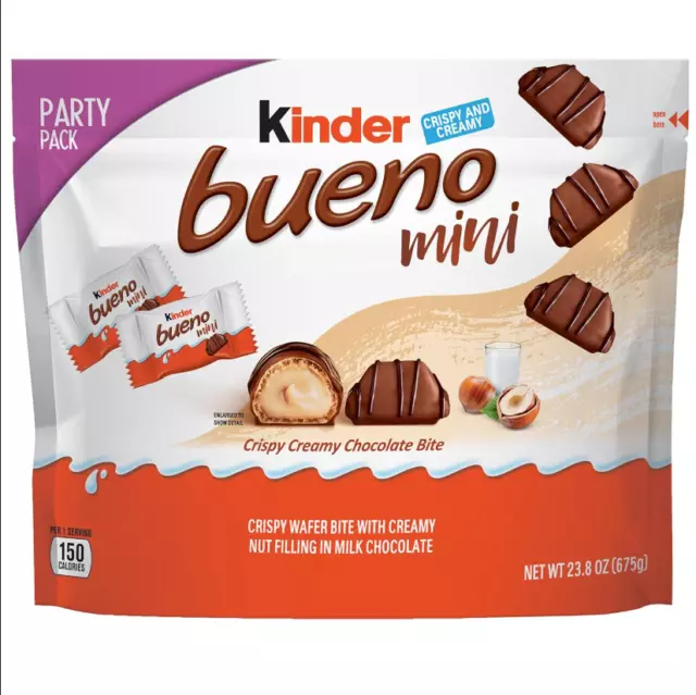Kinder Bueno Mini, 125 Count Party Pack, Milk Chocolate and Hazelnut Cream, Indi