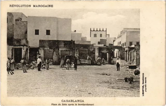 CPA AK MAROC CASABLANCA - Place du Soko apres le bombardement (93198)