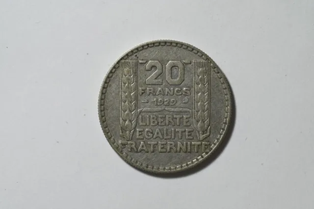 Monnaie France Pièce En Argent Rare 20 Francs Turin 1929