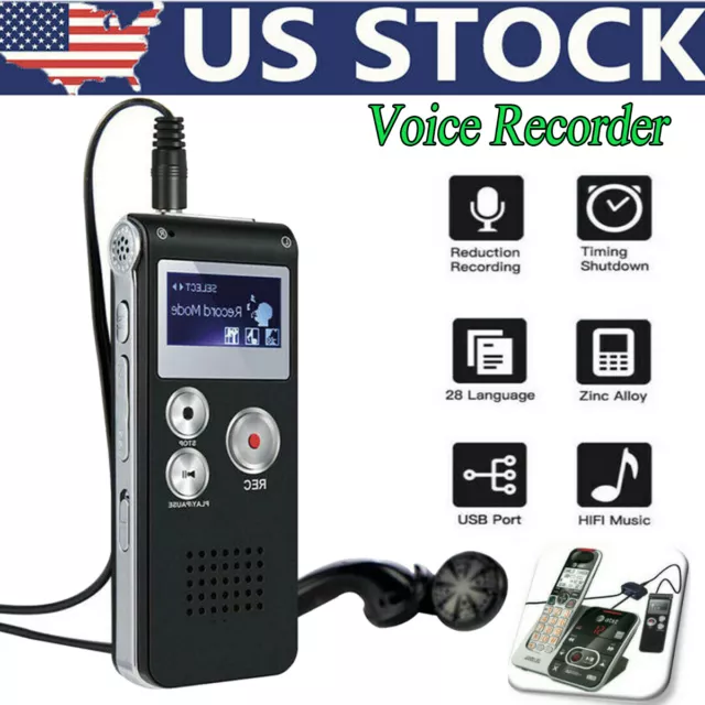 8GB Mini Voice Recorder Activated Spy Digital Sound Audio Dictaphone MP3 Player