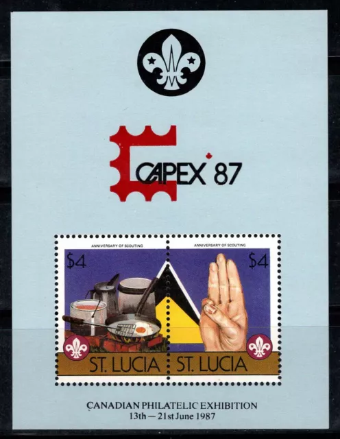 Sainte-Lucie 1986-87 Bloc Feuillet 100% Neuf ** CAPEX, Scoutisme