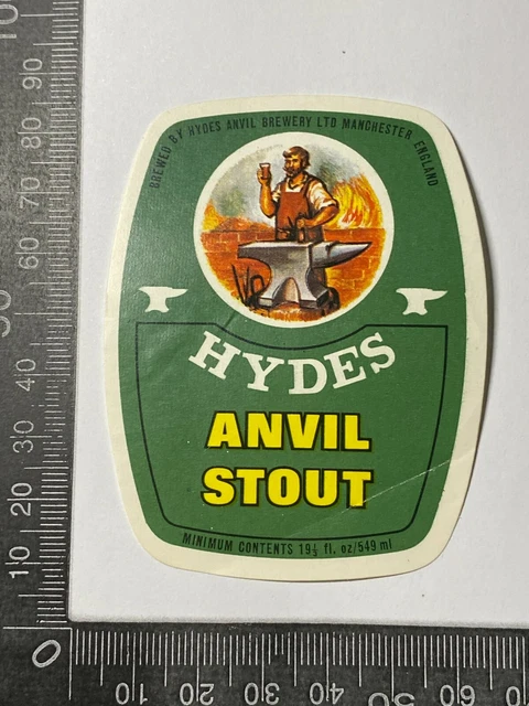 Original Beer Label #174 - Hydes Anvil Stout