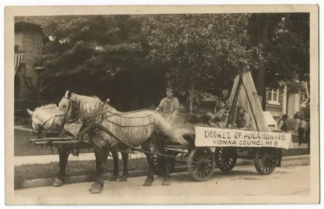 Battle Creek Michigan MI Kellogg's Fraternal Parade Wagon RPPC Real Photo c.1915