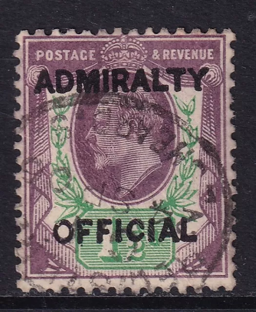 GB EDVII SG O103, 1½ dull purple & green, FINE USED. Cat £150. CDS (2)