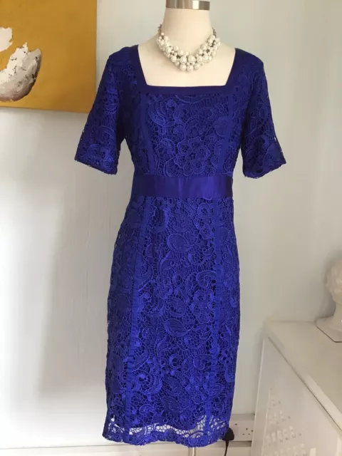 Cobalt Blue Dress Size 12 Lace Occasions Wedding By Berkertex