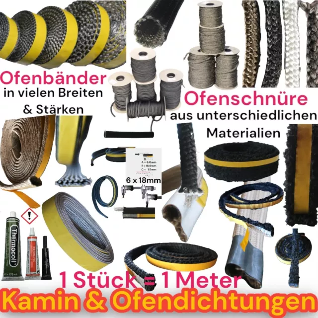 OFENSCHNUR 4-40 KAMINDICHTUNG Ofendichtung Meterware Dichtschnur