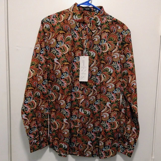 Coofandy Men's Fashion Paisley Dress Shirt Casual Cotton Button Down Shirts L