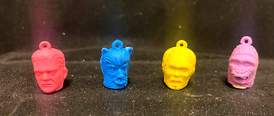 SOFT GUMBALL MONSTER HEAD PENCIL TOPPER CHARMS Frankenstein Wolfman KIng Kong