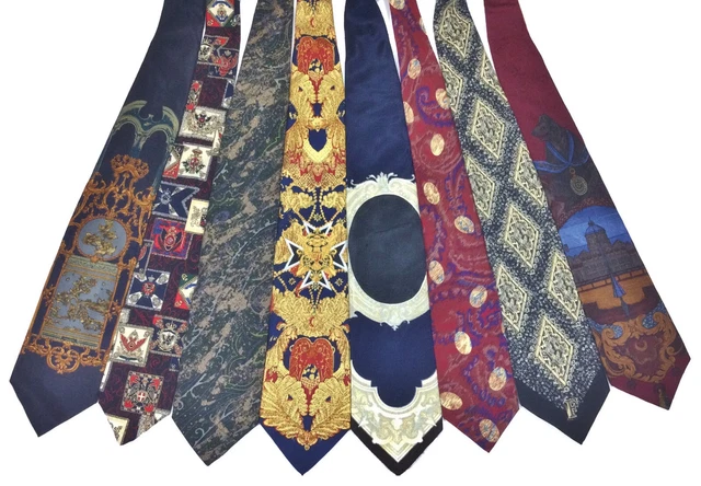 Cravate De Luxe En Soie Pour Homme - Motif Silhouette Poisson Doré Bleu