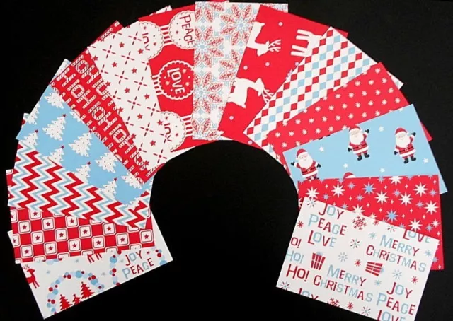 CHRISTMAS FUN -14 Colourful Christmas Scrapbooking Papers -15cm x 10cm (6 "X 4")