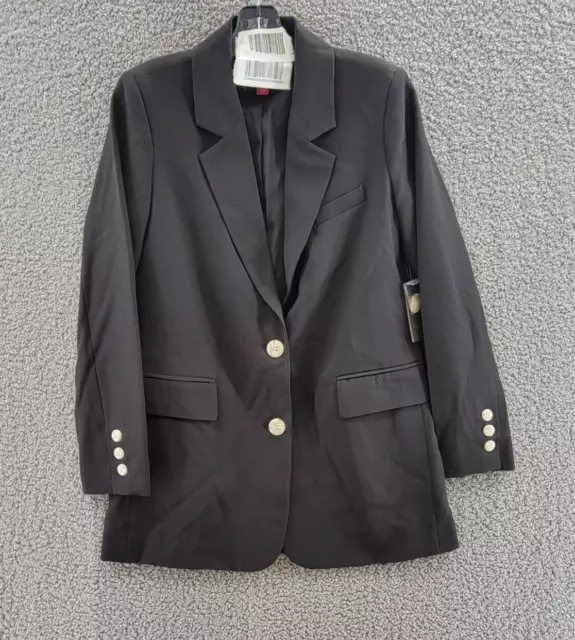 VINCE CAMUTO Office Business Two-Button Blazer Women's 4 Rich Black Long Sleeves