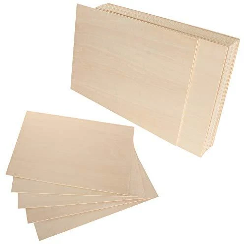 Hojas de madera contrachapada de 20 piezas 12x8x1/16 pulgadas rectángulo madera contrachapada sin terminar