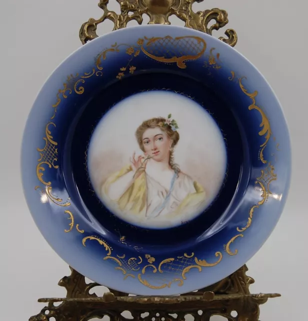 Antique Sevres Old Paris Hand Painted  Portrait Plaque ~ Plate