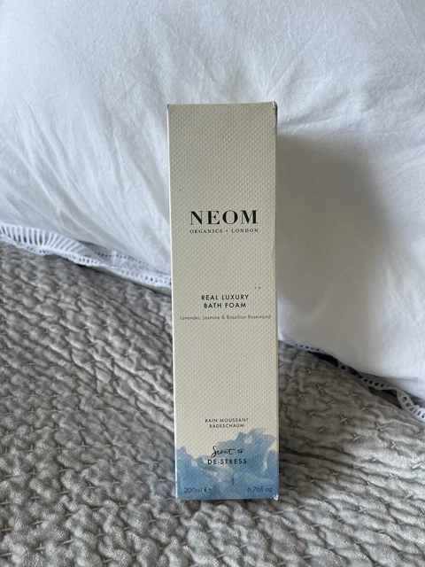 Neom nuova con scatola vera schiuma da bagno di lusso 200 ml lavanda gelsomino palissandro rilassante